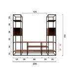 Estante De Metalon E Madeira Para Sala De Estar Geometric - R