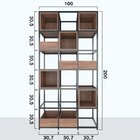 Estante De Metalon E Madeira Para Sala De Estar Industry - Gi
