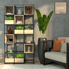 Estante De Metalon E Madeira Para Sala De Estar Industry - Ri