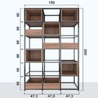 Estante De Metalon E Madeira Para Sala De Estar Industry - Ri