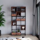 Estante De Metalon E Madeira Para Sala De Estar Industry - St