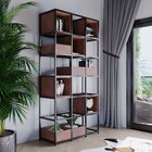 Estante De Metalon E Madeira Para Sala De Estar Industry - St