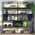 Estante De Metalon E Madeira Para Sala De Estar Magnific Azul