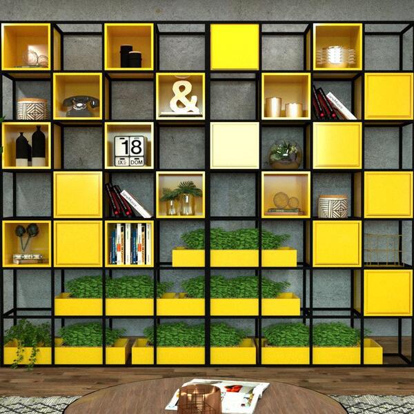 Estante De Metalon E Madeira Para Sala De Estar Metalic - Cas