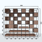 Estante De Metalon E Madeira Para Sala De Estar Metalic - Gia