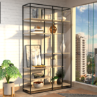 Estante De Metalon E Madeira Para Sala De Estar Oasis - Rivie