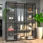 Estante De Metalon E Madeira Para Sala De Estar Platinum - Ci