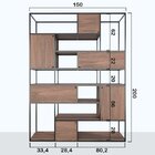 Estante De Metalon E Madeira Para Sala De Estar Viveza - Cinz