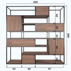 Estante De Metalon E Madeira Para Sala De Estar Viveza - Cinz