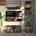 Estante De Metalon E Madeira Para Sala De Tv Kit Wood - Marro