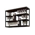 Estante De Metalon E Madeira Para Taças Cristaleira Factory -