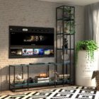 Estante De Metalon E Madeira Waves - Coleção Aquarela - Azul