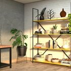 Estante De Metalon E Madeira Wooden - Coleção Aquarela - Amar