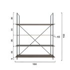 Estante De Metalon E Madeira Wooden - Coleção Aquarela - Mars