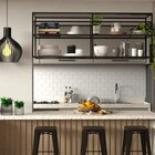 Estante De Metalon Para Cozinha Aérea Libra - Preto - 2,00x0,