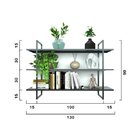 Estante De Metalon Para Sala De Estar Rial - Preto - 1,30x0,3