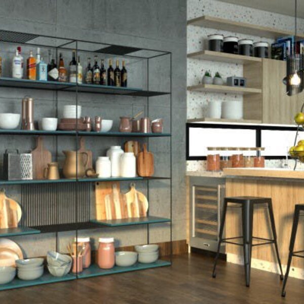 Estante De Metalon Para Sala Exuberance - Coleção Aquarela -