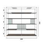 Estante De Metalon Para Sala Exuberance - Steel - 2,00x0,40x2