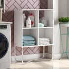 Estante De Nicho Baixa Lavanderia Branca Tubos Cromados Carra