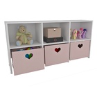 Estante De Nichos Com Baús De Coração Samara 100% Mdf (menina