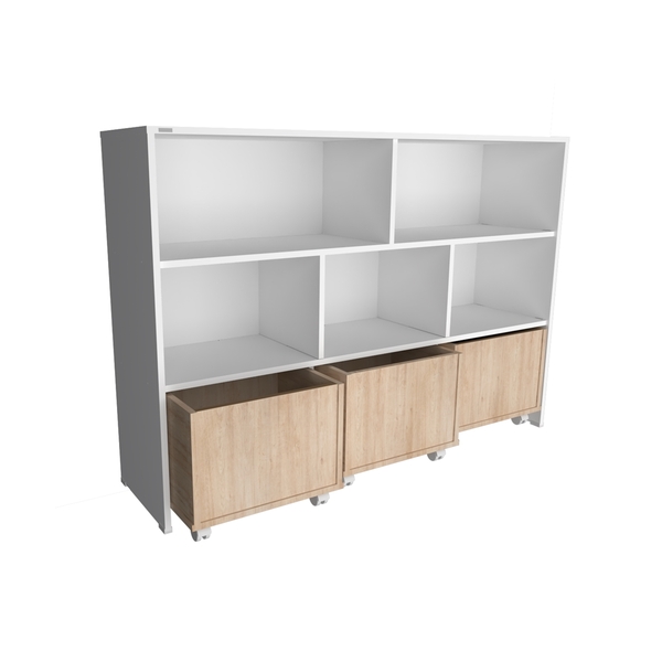 Estante De Nichos Com Baús Organizadores Natan 100% Mdf