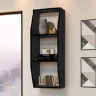 Estante De Parede Suspensa 3 Nichos Horus  Preto