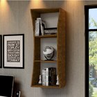 Estante De Parede Suspensa 3 Nichos Osiris  Canela Rústico