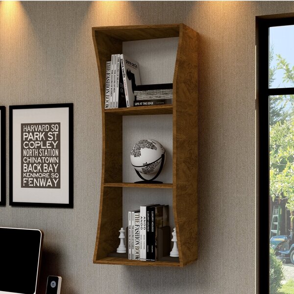 Estante De Parede Suspensa 3 Nichos Osiris  Canela Rústico