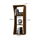 Estante De Parede Suspensa 3 Nichos Osiris  Canela Rústico