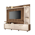 Estante De Tv 60 Pol 200cm Sam Castanho/off White H01 - D'ros