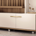 Estante De Tv 60 Pol 200cm Sam H01 - D'rossi - Castanho E Off