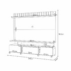 Estante De Tv 70 Pol 200cm Ripado Jane H01 - D'rossi - Off Wh