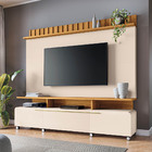 Estante De Tv 70 Pol 200cm Ripado Jane H01 - D'rossi - Off Wh