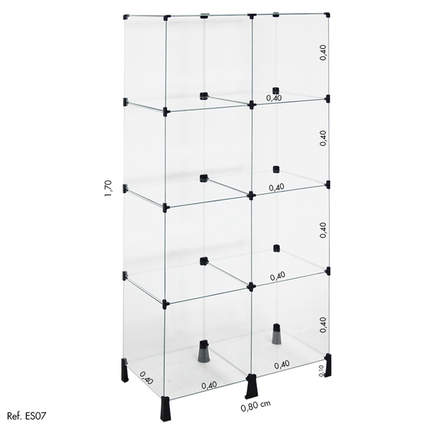 Estante De Vidro Modulado - 0,80 X 1,70 X 0,40