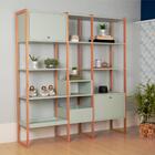 Estante Decorativa Firenze Com 10 Nichos - Menta/carvalho
