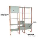 Estante Decorativa Firenze Com 10 Nichos - Menta/carvalho