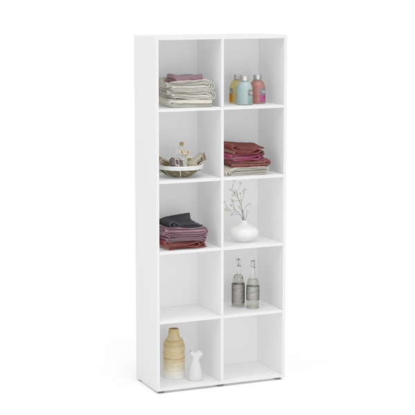 Estante Decorativa Madeira Branca 185,7x74x31cm Caracol Politorno