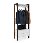 Estante Decorativa Madeira Branca e Nogal 36x68x12,8cm Tecno Mobili