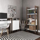 Estante Decorativa Madeira Branco e Nogal 60x93x7,2cm Tecno Mobili