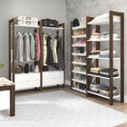 Estante Decorativa Madeira Branco e Nogal 60x93x7,2cm Tecno Mobili