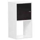 Estante Decorativa Sky 1 Porta Preta 2 Nichos Branco 70x35,5x32cm Politorno