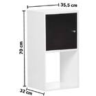 Estante Decorativa Sky 1 Porta Preta 2 Nichos Branco 70x35,5x32cm Politorno