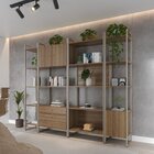 Estante Decorativa Voss 0.40 Porta Freijo/ Champanhe