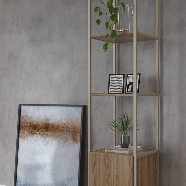 Estante Decorativa Voss 0.40 Porta Freijo/ Champanhe