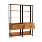 Estante Dijon 1 Pt 2 Gv Freijó E Preta 145 Cm