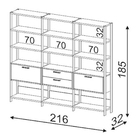 Estante Dijon 2 Pt 2 Gv Freijó E Preta 216 Cm