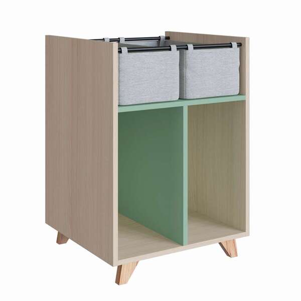 Estante Drink Com Cestos Nature E Verde