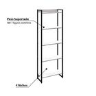 Estante Dynamica Industrial 4 Nichos 60 Cm - Branco/preto