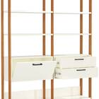 Estante Elegante 2 Torres Off White Brilho Com Freijo Fosco -