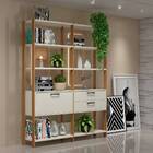 Estante Elegante 2 Torres Off White Brilho Com Freijo Fosco -